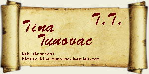 Tina Tunovac vizit kartica
